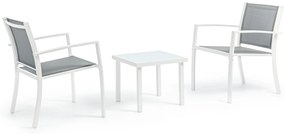 Set mobilier de gradina  Auri format din masa +2  scaune, alb