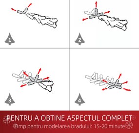HOMCOM Brad de Crăciun Înzăpezit cu 464 crengi și 28 conuri, Brad Artificial cu Bază Detașabilă, Ø69x150 cm, Verde | Aosom Romania