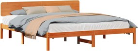 vidaXL Cadru de pat Maroniu cerat 180 x 200 cm Lemn de pin masiv