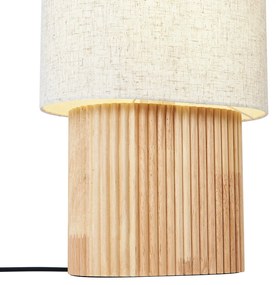 Lampă de podea Japandi din lemn cu abajur din in 70cm - Lamel