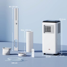 Aparat portabil de aer condiționat HOMCOM de 7.000 BTU | Aosom Romania