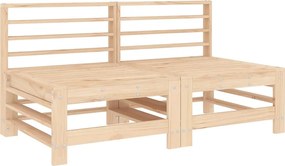 vidaXL Canapele de mijloc pentru grădină, 2 buc., lemn masiv pin