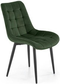 Scaun K580, verde inchis - HLR 57, stofa catifelata/otel, 51x61x85 cm