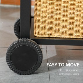 Outsunny Grătar cu Tavă de Cărbune Reglabilă, Grilaj de Grătar din Oțel Galvanizat cu Rafturi de Depozitare, 120x64x114 cm, Negru | Aosom Romania