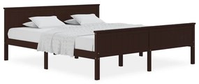 322201 vidaXL Cadru de pat, maro închis, 200x200 cm, lemn masiv de pin