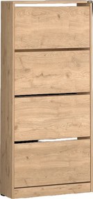 Dulap Pantofi Inalt Adore XL – Pantofar cu Adancime Slim (26 cm) pentru Hol, 4 Compartimente Rabatabile, Capacitate 24 Perechi