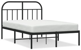 353632 vidaXL Cadru de pat metalic cu tăblie, negru, 120x190 cm