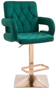 HR8404KW Scaun Verde Catifea cu Bază Aurie