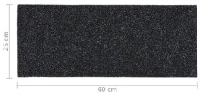 Covorase de scari autoadezive, 15 buc., negru, 60x25 cm 15, Negru, 60 x 25 cm