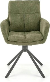 Scaun rotativ K495, verde/negru, stofa clasica/metal, 60x65x87 cm