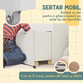 AIYAPLAY Bibliotecă Copii 3-8 Ani cu 3 Rafturi și Sertar, Raft de Depozitare Jucării, 62,5x30x70 cm, Alb | Aosom Romania