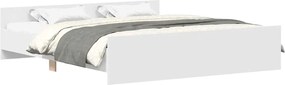 vidaXL Cadru de pat cu tăblie de cap și picioare, alb, 200x200 cm