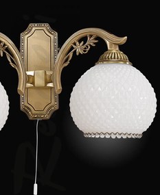 Aplica clasica din alama cu 2 brate design italian 8600