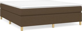 vidaXL Pat box spring cu saltea, maro închis, 160x200 cm, textil