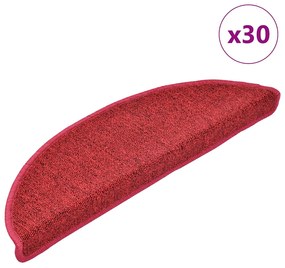 vidaXL Covorașe scară 30 buc Roșu Bordeaux 56x17x3 cm