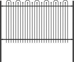 vidaXL Gard Arcuș cu Vârfuri Negru 200 x 130 cm