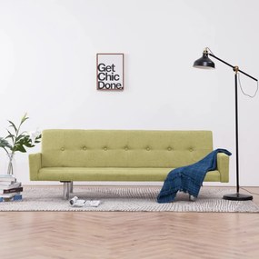 282222 vidaXL Canapea extensibilă cu brațe, verde, poliester