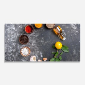 Panou Sticla Bucatarie, 60x150cm, Protectie aragaz, Antistropi, Termorezistent, Alimente, Condimente, Seasonings With Oil