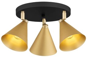 Plafoniera cu 3 spoturi design modern Lucinda negru, auriu