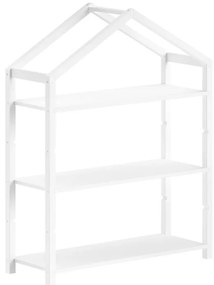 Bibliotecă în formă de Căsuță, Alb, MDF – Dallas – Vipack