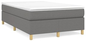vidaXL Pat box spring cu saltea, gri închis, 120x190 cm, textil