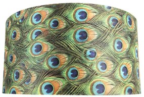 Abajur din catifea cu design de păun 50/50/25 cu interior auriu