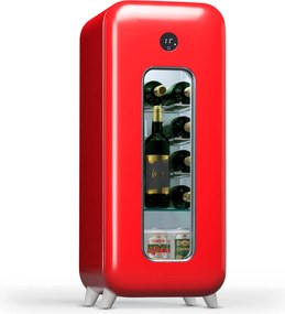 Klarstein Shirley 15 Uno, frigider pentru vinuri, 15 sticle, 5 - 20 °C, control tactil, retro