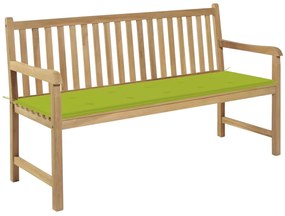 Banca de gradina, perna verde aprins, 150 cm, lemn masiv de tec 1, verde aprins, 150 cm, 1