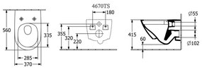 Vas Wc suspendat rimless, Subway 3.0, cu Twist Flush, alb, cu capac soft close si quick release, Villeroy  Boch