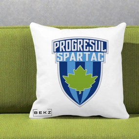 Perna Personalizata Progresul Spartac Fotbal, 40x40 cm, Alba Mata, Husa Detasabila, Perna Inclusa, BEKZ®