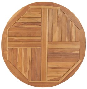 48987 vidaXL Blat de masă rotund, 90 cm, lemn masiv de tec, 2,5 cm
