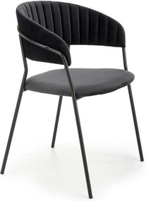 Scaun K426, negru, stofa catifelata/metal, 57x54x79 cm