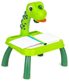 Planșă de desen dinozaur proiector 12 markere 24 modele verde