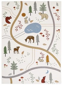 Covor de joacă pentru copii crem 123x180 cm Little Forest – Nattiot