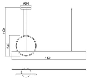 Lustră LED dimabilă pe cablu Redo 01-1735 GIOTTO LED/46W/230V negru