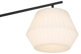 Lampa de podea de design pentru exterior neagra cu abajur alb IP44 - Robbert