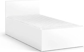 Pat SOFIA 80 x 200 cm, alba Saltele: Cu saltele Deluxe 10 cm, Somiera pat: Cu lamele curbate