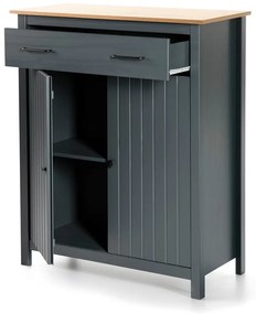 Comodă albastru-închis înaltă din lemn de pin 90x110 cm Miranda – Marckeric