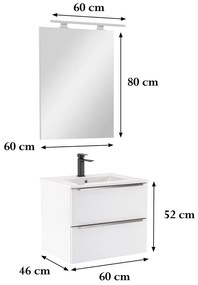 Mobilier complet de baie Vario Trim 60 alb-alb