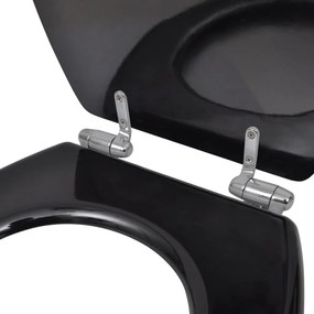 Capac WC cu inchidere silentioasa negru MDF design simplu 1, Negru simplu, Da