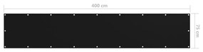 Prelata balcon, negru, 75x400 cm, tesatura Oxford Negru, 75 x 400 cm
