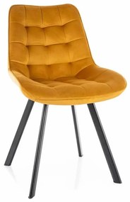 Scaun de bucătărie Albons Velvet, galben