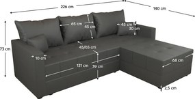 Set canapea universală, gri, DUAN ROH