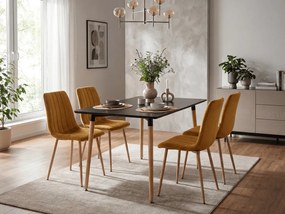 OFERTA Scaun din catifea mustar LAVA clasa a II-a.