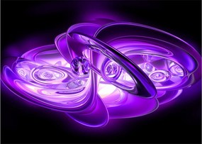 Tablou pe sticlă fractalilor în violet (70x50 cm)