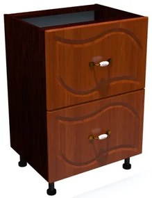 Corp inferior 50 cu 2 sertare metalice pentru greutate Zebra MDF frunza cedru