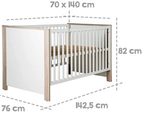 Pătuț alb-natural 70x140 cm Olaf – Roba