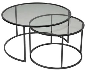 SET 2x măsuță de cafea TOKYO d. 60/80 cm negru