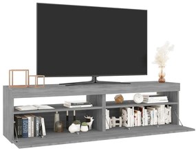 Comoda TV cu lumini LED, 2 buc., Sonoma gri, 75x35x40 cm 2, sonoma gri, 75 x 35 x 40 cm