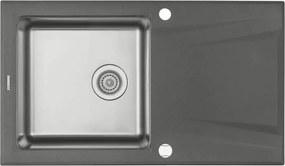 Chiuveta Deante Prime din granit antracit, cu cuva din inox 86x50 cm